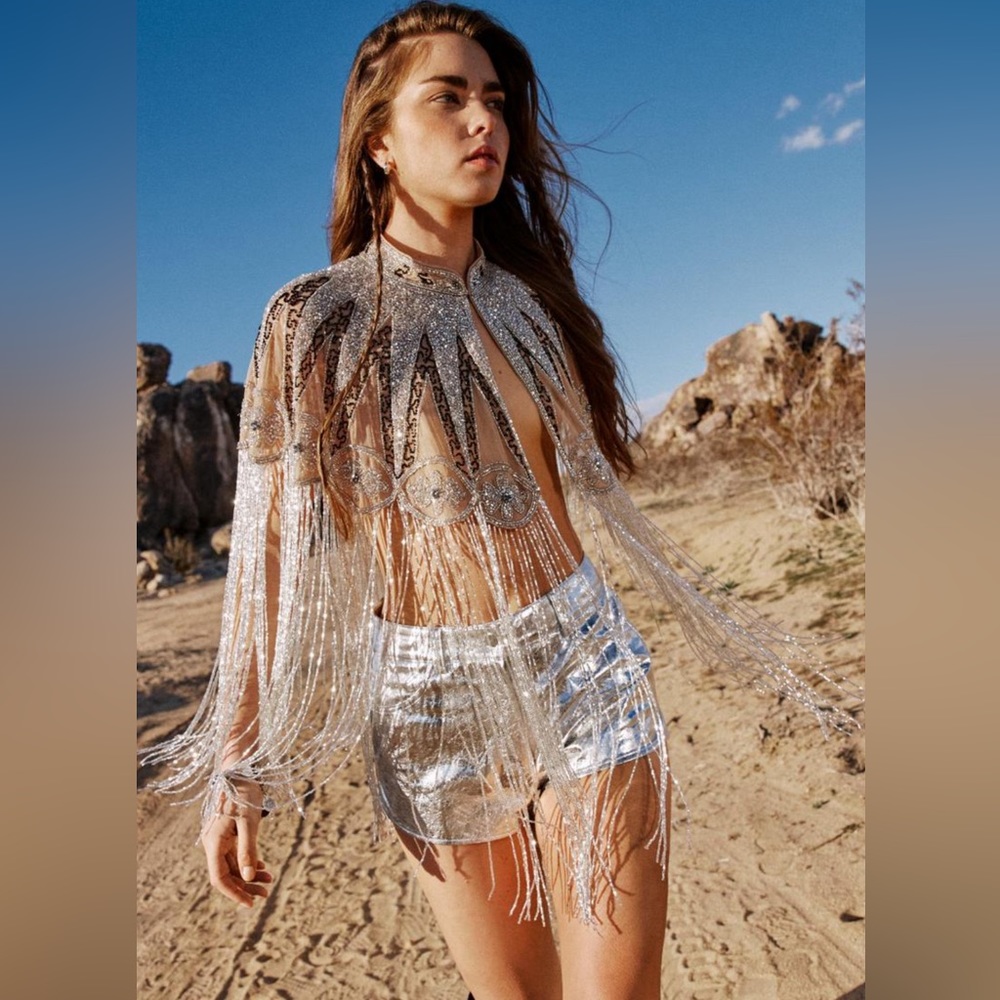 Nasty Gal Tasseled Cape.